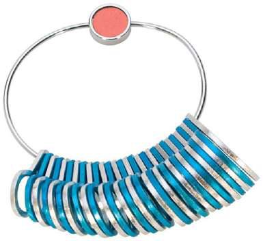 Aluminium Ring Sizer 2 Colour Silver / Blue US Std. 1-15 Set of 29 Pcs