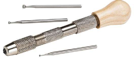 Pin Vice 2 Mouth With Wooden Handle