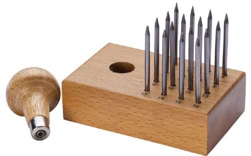Beading Tool Set Of 16 (No.1 To 16) With Graver On Wood Stand