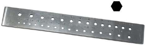 Draw Plate Hexagonal Holes Draw Plate Hexagonal Holes 8" - 30 Holes
