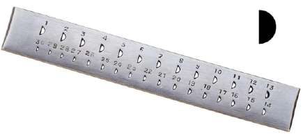 Draw Plate Half Round Holes Draw Plate Half Round Holes 8" - 30 Holes