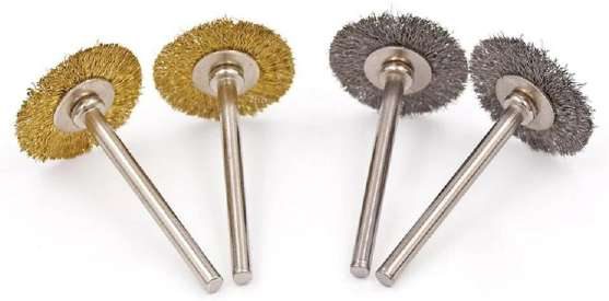 Mounted Brush Steel Or Brass Bristle 3/32" Shank (19 mm Dia)