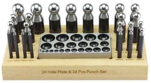 Dapping Punch 24 Pc with 24 Cavity Block Set