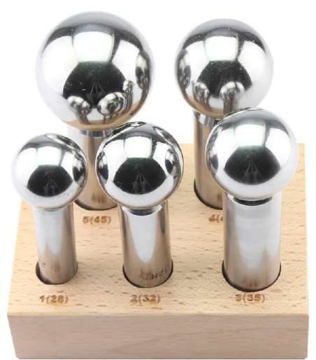 Dapping Set of 5 with Wooden Stand