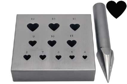 Bezel Block Heart Shape Hole with 17 Degree Punch