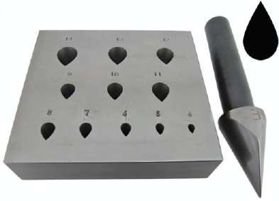 Bezel Block Tear Drop Shape with 17 Degree Punch