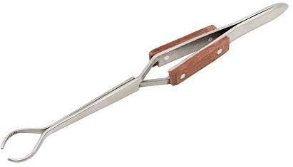 Tweezer Cross Lock Oval Mouth with Fibre Grip 165 mm Long