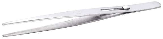 Tweezer Button Lock Blunt Tip 165 mm Long