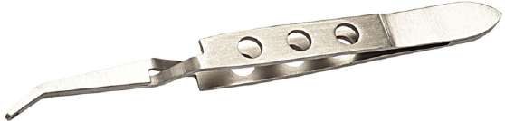 Tweezer SS Cross Lock Curved with Wire Holding Tip 120 mm Long
