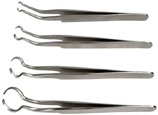 Tweezer SS Set Of 4 Ball Holding (2 , 3 , 5 & 7 mm)