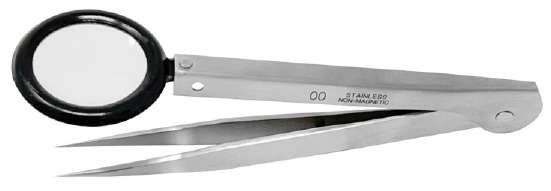 Tweezer SS No.Oo with Magnifying Glass